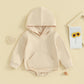 Baby Hooded Jumpsuit Soft Cotton | styled in a neutral setting