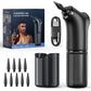 Black E30 ear wash cleaner with water tank cup, nine soft tips, charging cable and how to use box