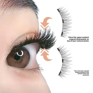 Magnetic false eyelashes front view showing the lash band and curl