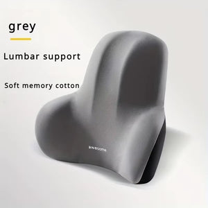 1Pc Memory Foam Seat Cushion Set - 2-In-1 Lumbar & Seat Pillow for Office/Car,Grey & Black, Holiday Gift for Back Pain Relief