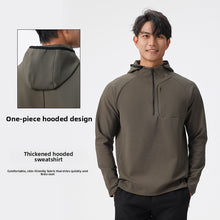 Men's Half Zip Hooded Sweatshirt with Zip Chest Pocket, Sizes M to 4XL