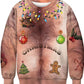 All over print ugly Christmas crew neck sweatshirt in polyester, one of eight festive designs