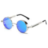 Silver Frame, Blue Mirror Lens
