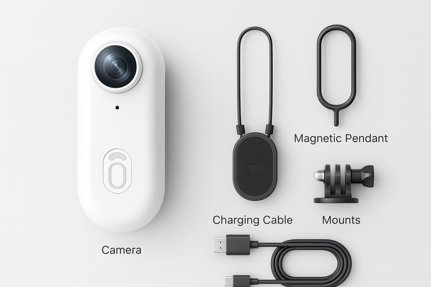 Mini Magnetic 4K Action Cam | scale next to a hand for size