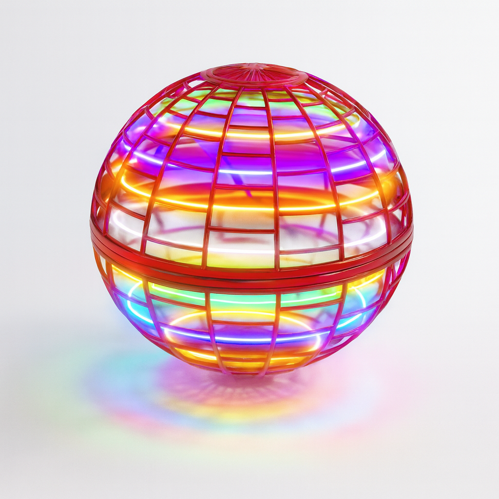 Flying Spinner Toy hovering above an open hand outdoors before the return catch