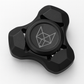 Metal fox fidget spinner shown in spinning motion on a surface