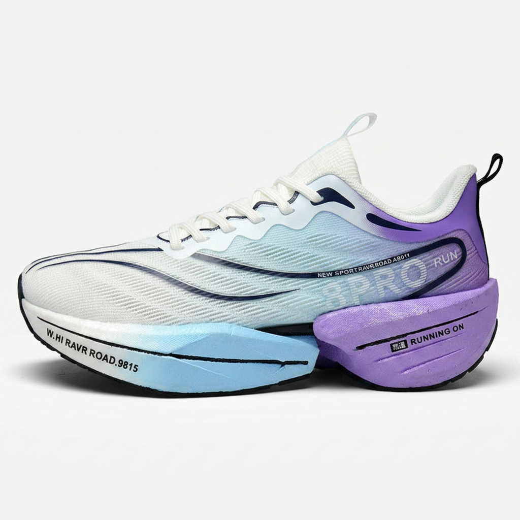 Running Shoes, Knit Athletic Sneakers with Curved Rebound Midsole gallery 1