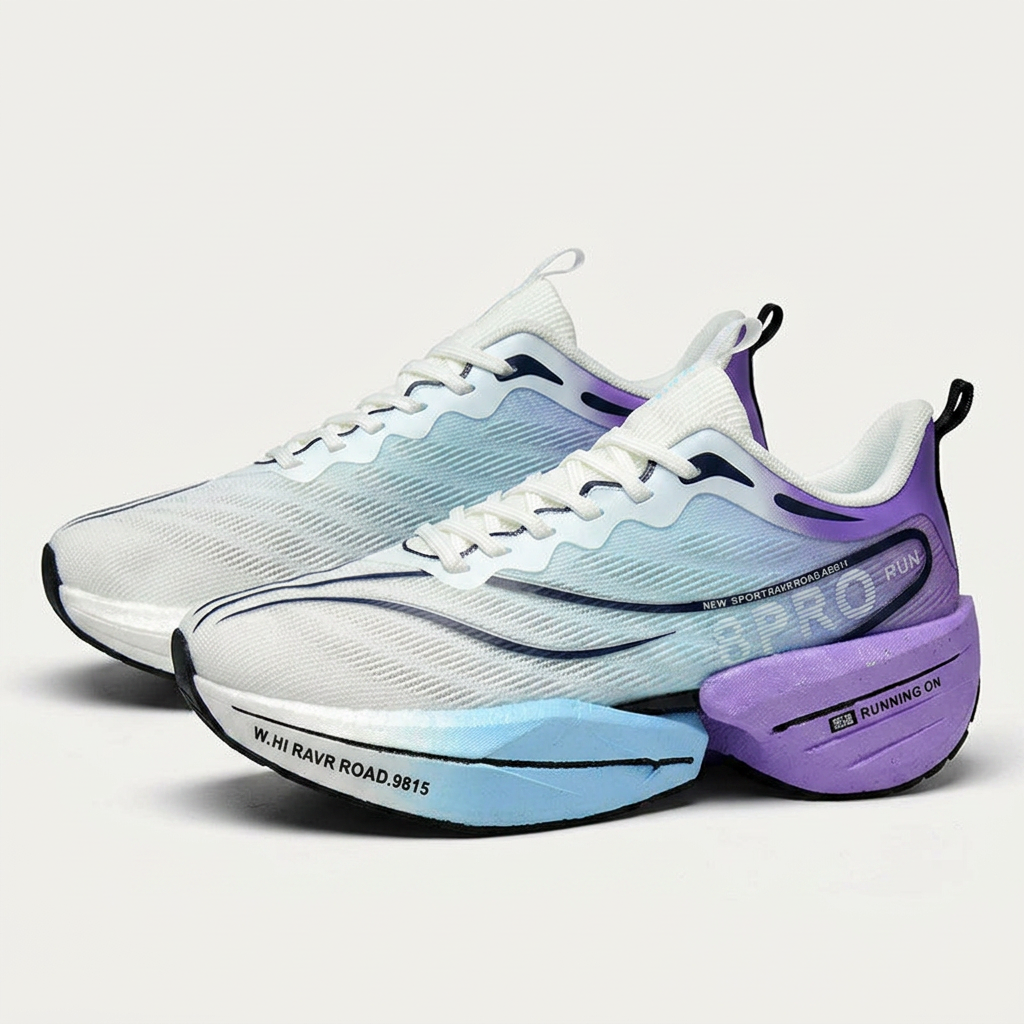 Running Shoes, Knit Athletic Sneakers with Curved Rebound Midsole gallery 2