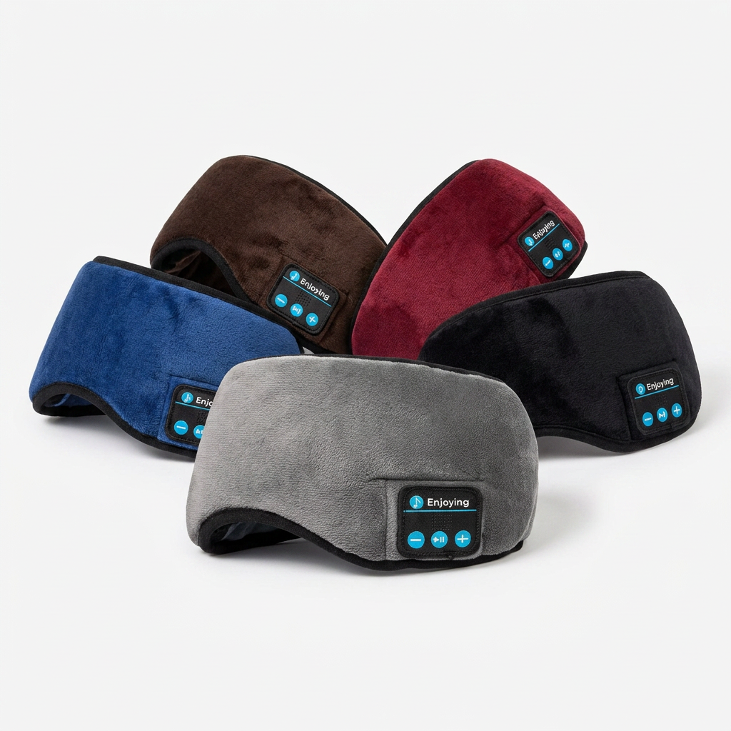 Bluetooth Sleep Mask Headphones, Soft Plush Blackout Eye Mask gallery 2