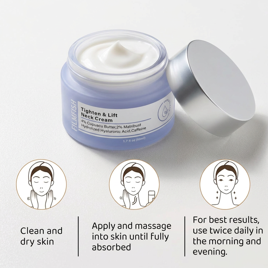 Neck Wrinkle Moisturizing Cream, Hyaluronic Acid, Tighten and Lift gallery 3