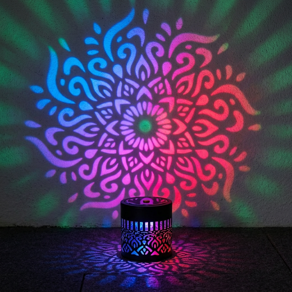 Solar Garden Projection Light, Floral Iron Lantern, IP65 Waterproof gallery 4