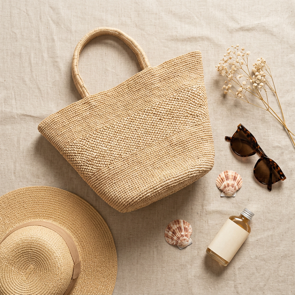 Natural Straw Summer Handbag, Handwoven Tote, Top Handle Beach Bag gallery 4