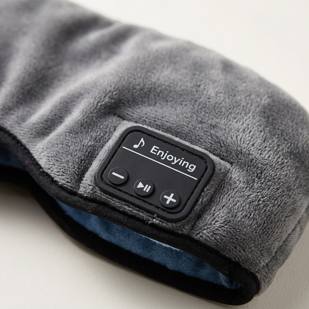 Bluetooth Sleep Mask Headphones, Soft Plush Blackout Eye Mask gallery 5