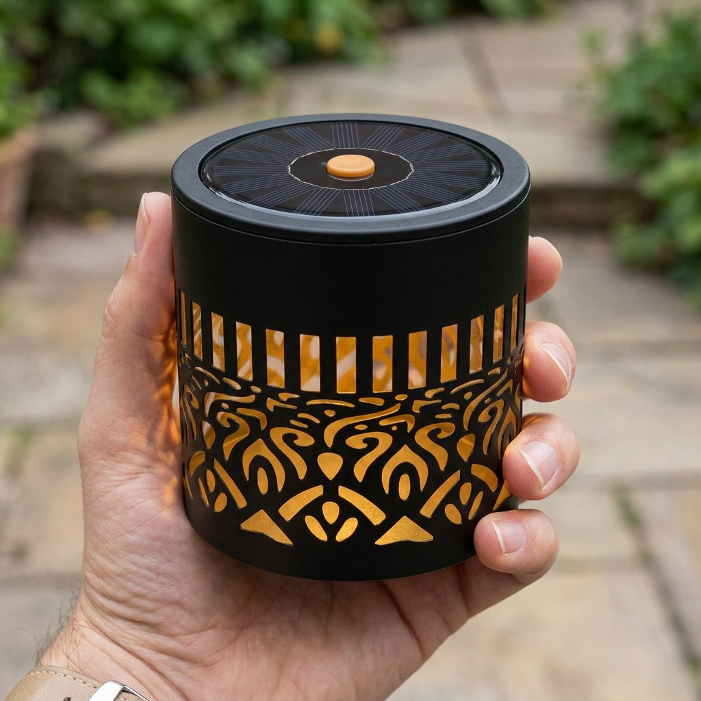 Solar Garden Projection Light, Floral Iron Lantern, IP65 Waterproof gallery 5