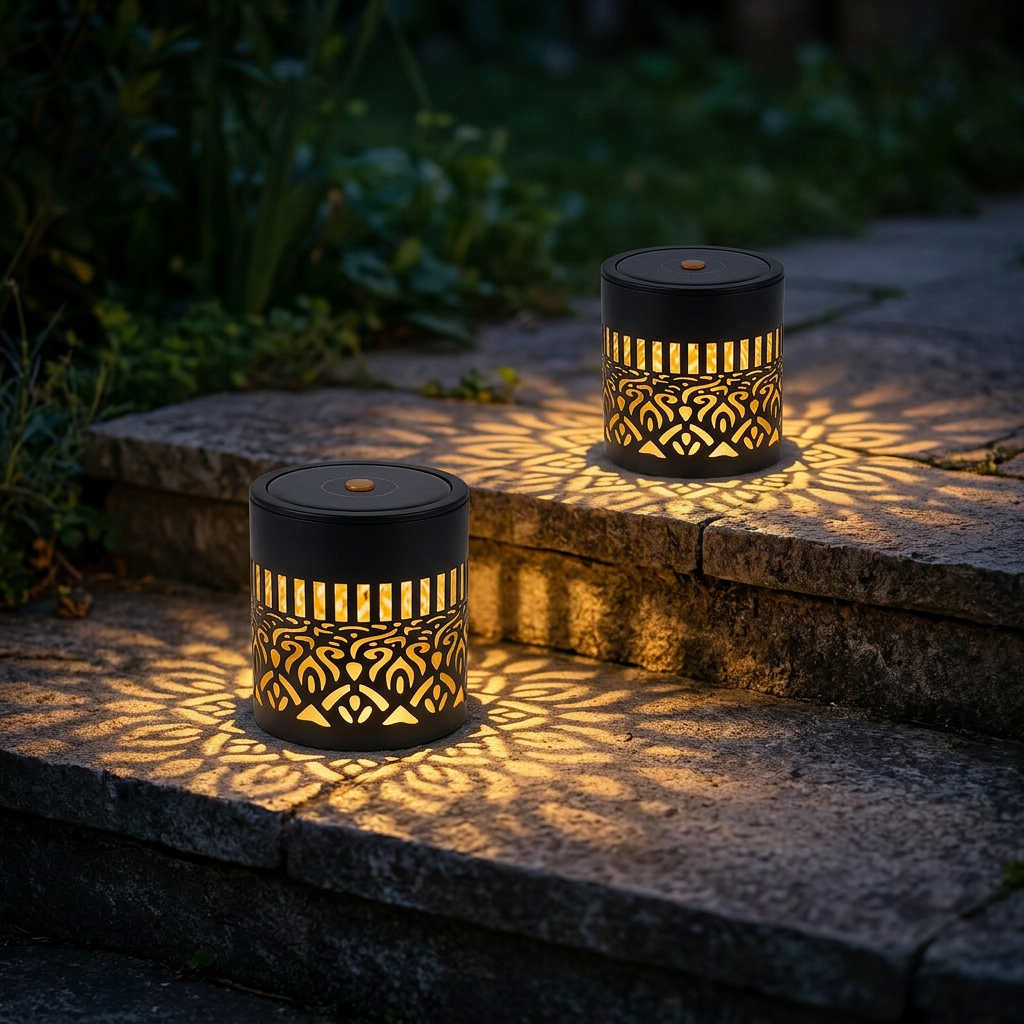 Solar Garden Projection Light, Floral Iron Lantern, IP65 Waterproof gallery 6