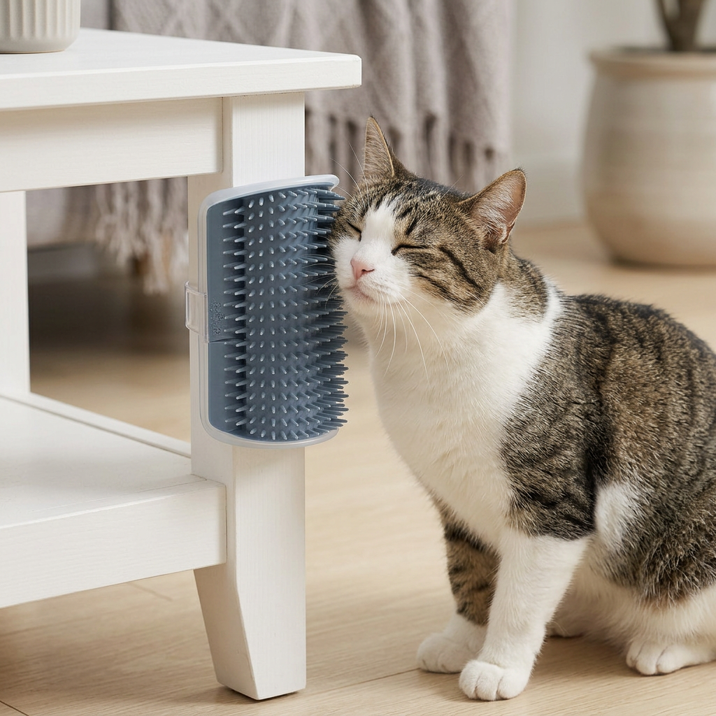 Cat Self-Grooming Corner Brush and Scratcher, Detachable PP gallery 8