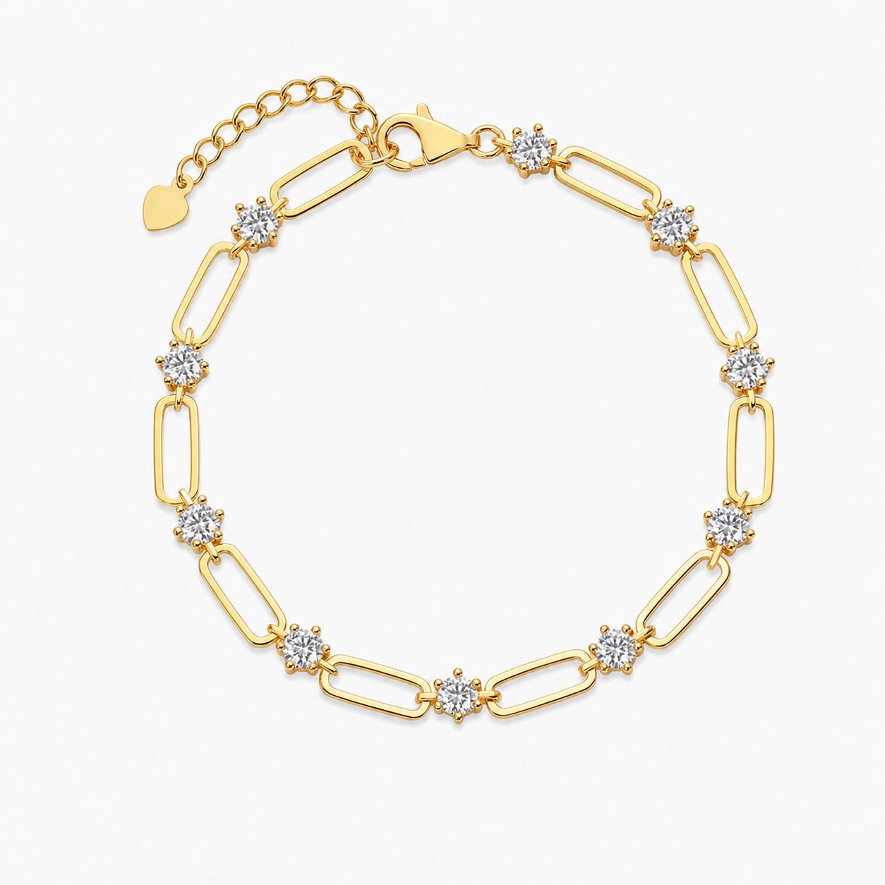 Bracelet draped around a wrist with a small watch on the same arm