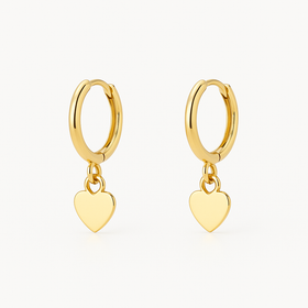 Heart Shaped 18K Gold Ear Cuffs
