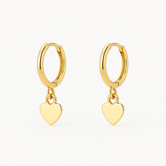 Heart Shaped 18K Gold Ear Cuffs