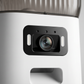 Close up of the built-in wide angle camera and LED lights on the smart pet feeder