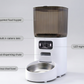 Labelled parts of the smart pet feeder including hopper, camera lens, dispensing chute and stainless steel bowl
