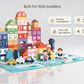 Wooden building blocks set with callouts natural wood blocks, large grip friendly size, 45 to 200 plus pieces, ages 4 to 6 years
