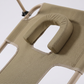 Close up of the cushioned face hole and padded headrest on the foldable sun lounger