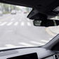 Bare car windshield before installing a dash camera
