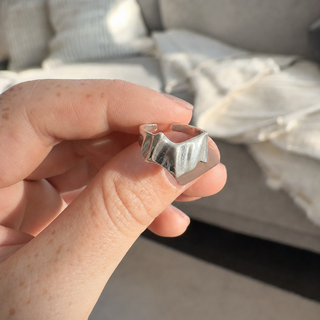 geometric open silver ring customer review photo 3