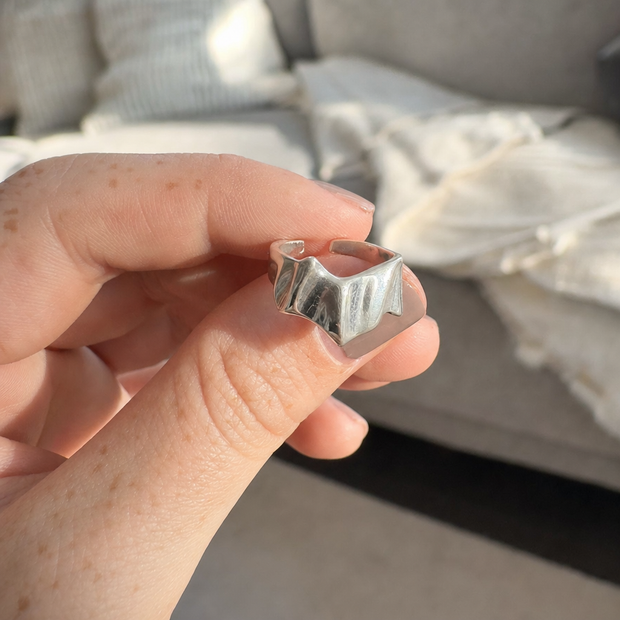 geometric open silver ring customer review photo 3