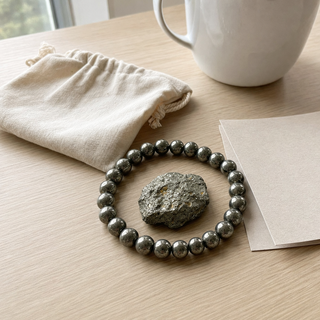 handmade pyrite crystal beaded bracelet customer review photo 1