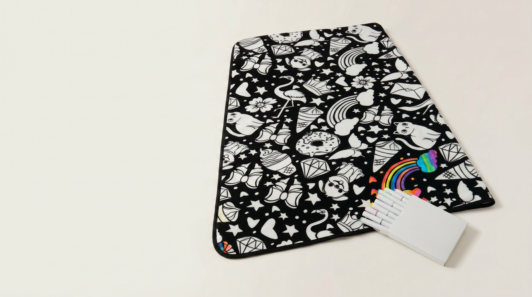 Introducing Kids Coloring Blanket With A Full Pen Set: