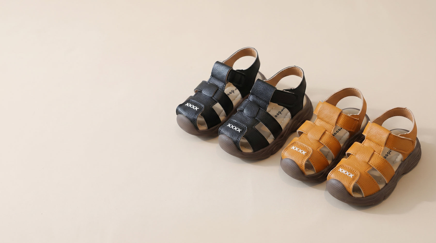 Introducing Leather look fisherman sandals for first walkers: