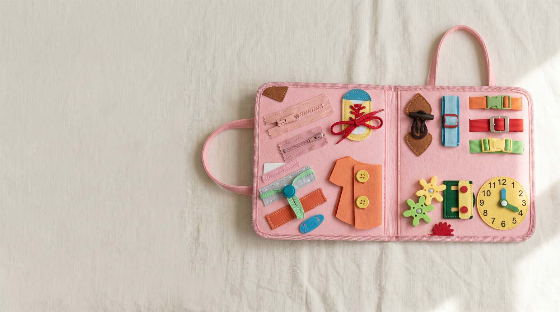 Introducing Felt busy book with hands on pages for little learners: