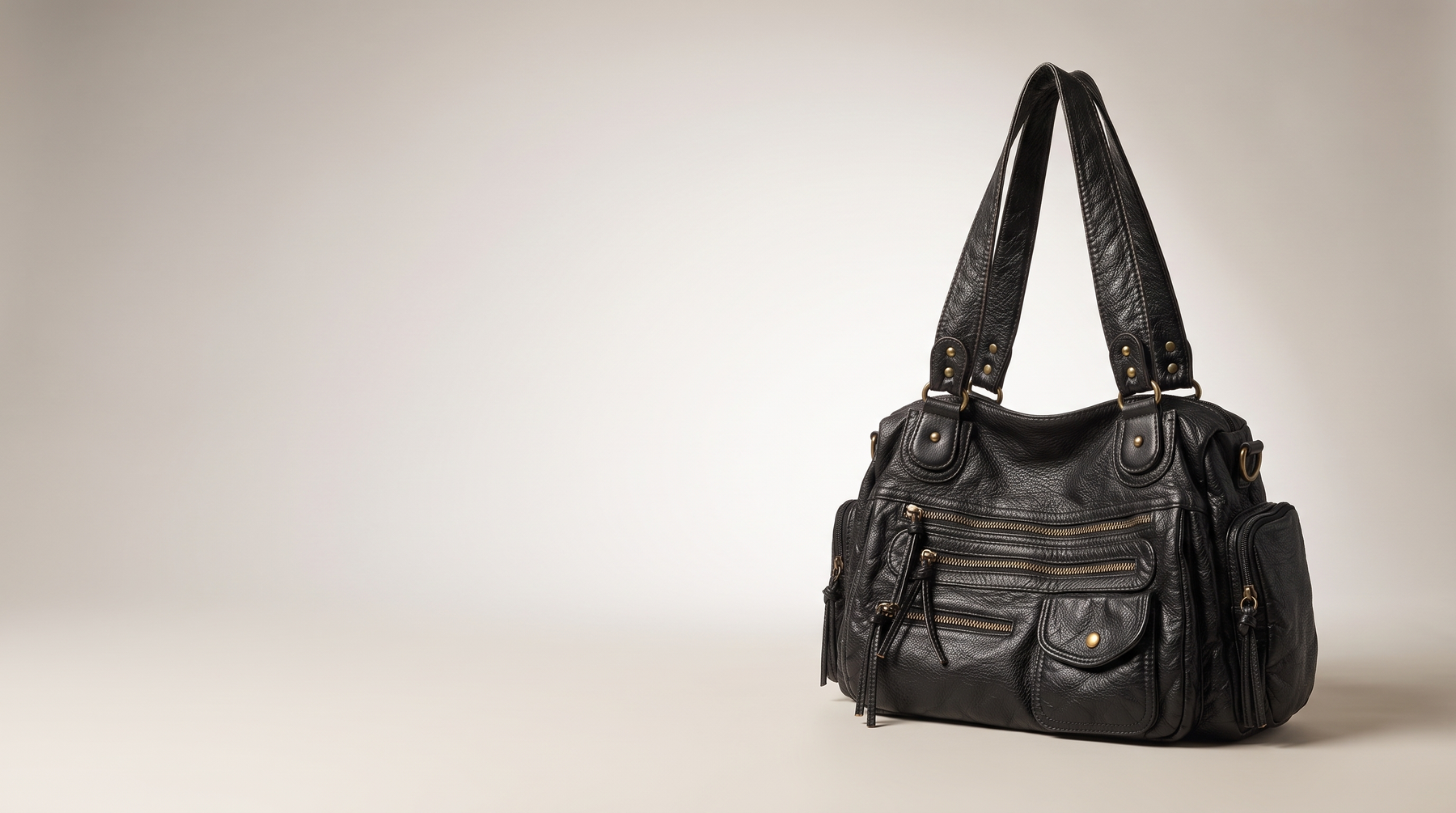 Introducing Soft Washed PU Motorcycle Bag In Black: