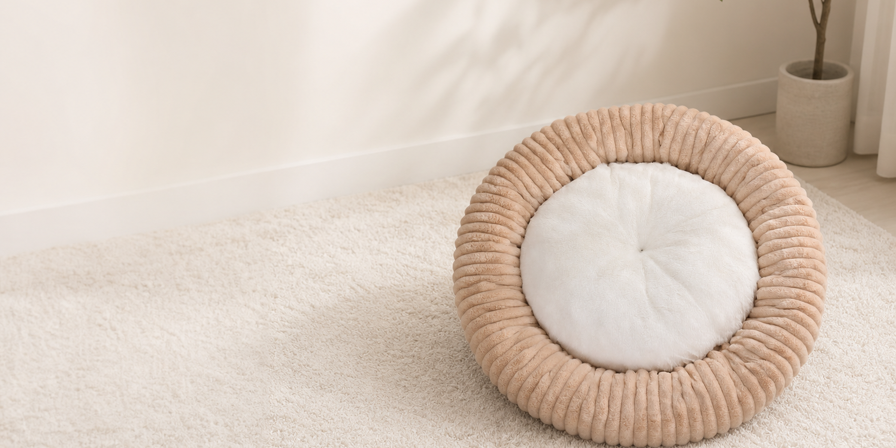 Introducing Round Plush Pet Bed: