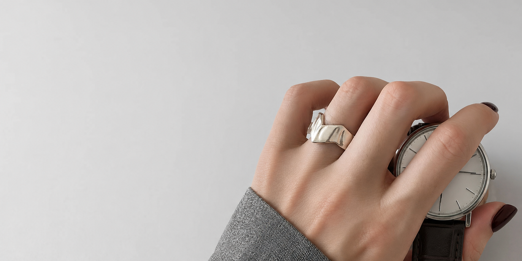 Introducing Geometric Open Silver Tone Ring: