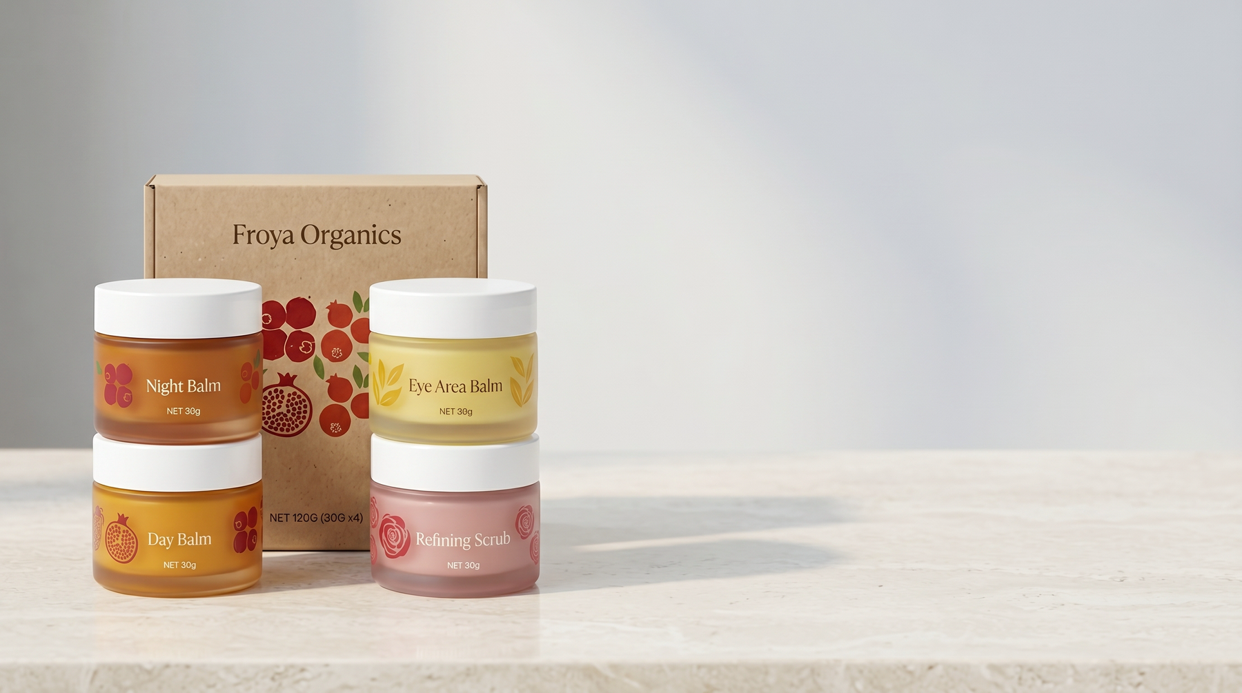 Introducing Froya Organics Mature Skin Care Set, Four Balms: