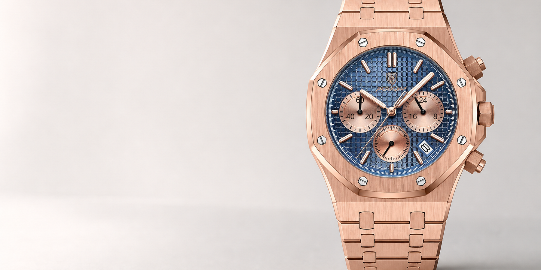 Introducing Poedagar Men's Octagonal Chronograph Watch: