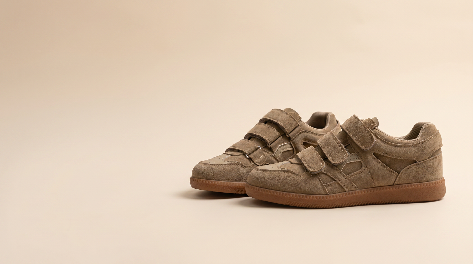 Introducing Suede Training Shoes With A Magic Sticker Strap:
