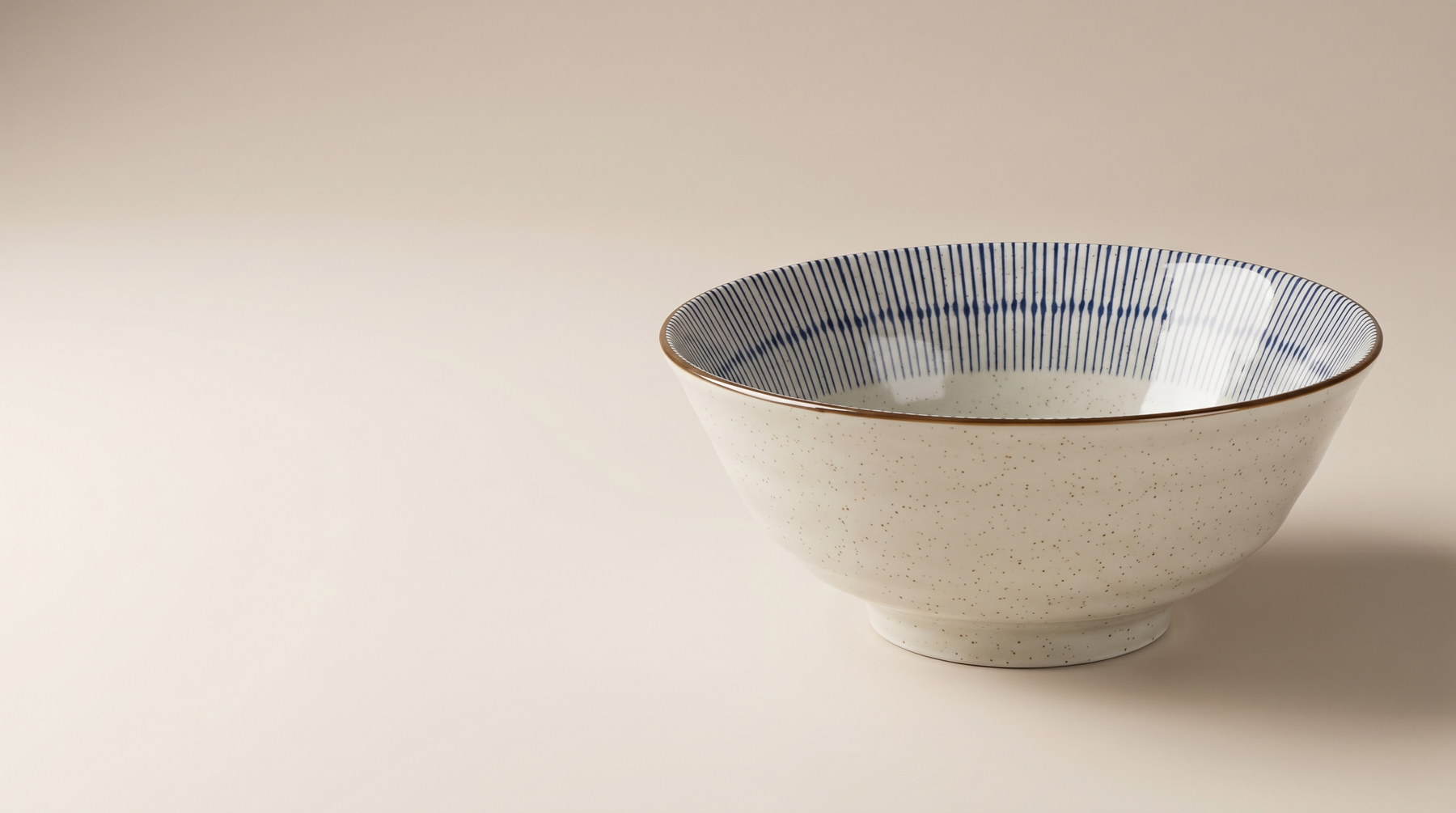 Introducing Deep Stoneware Noodle Bowl With A Printed Tokusa Rim: