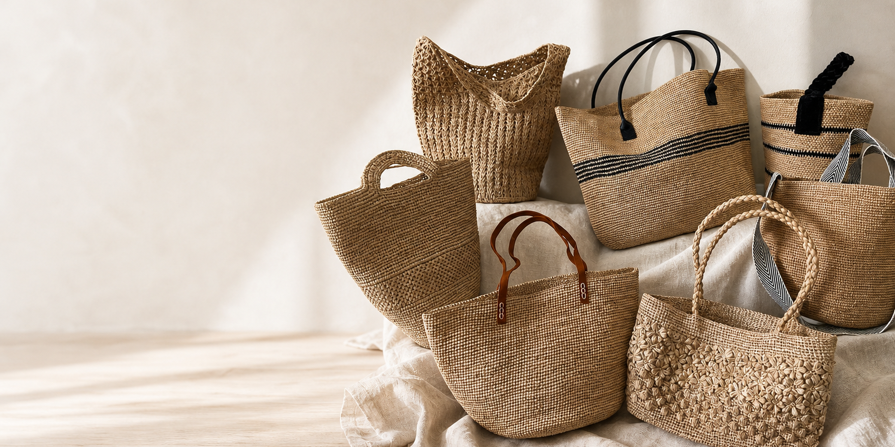 Introducing Raffia Hand-Woven Tote Bag, Natural Straw Carryall: