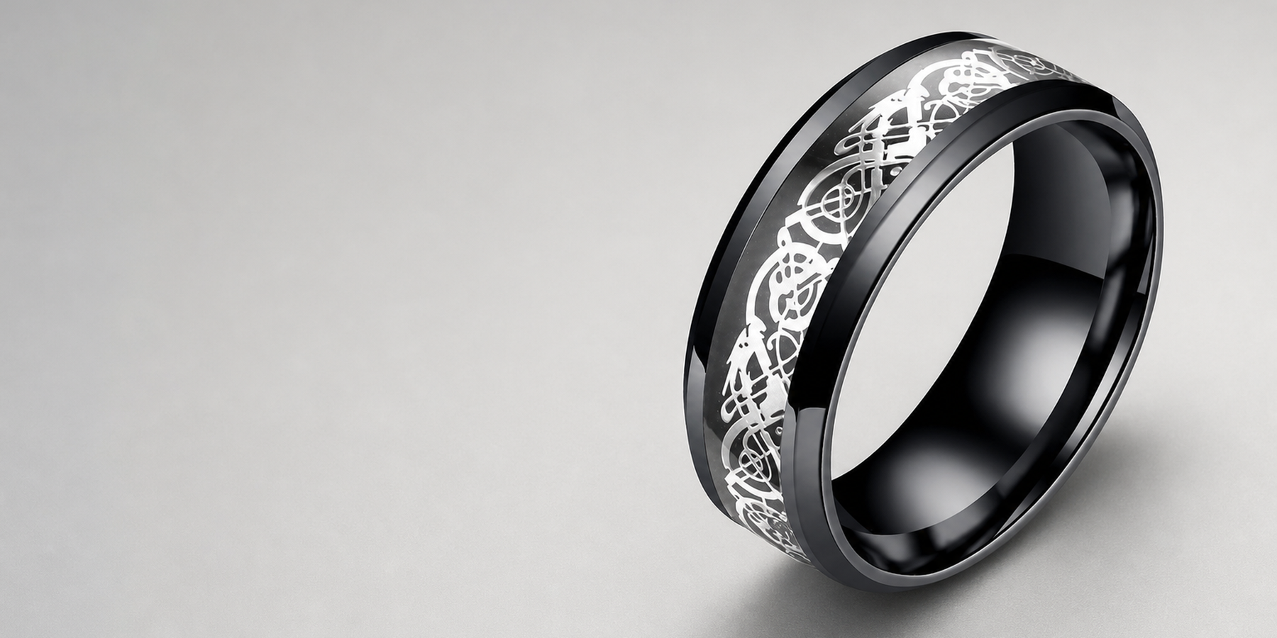 Introducing Dragon Pattern Stainless Steel Ring: