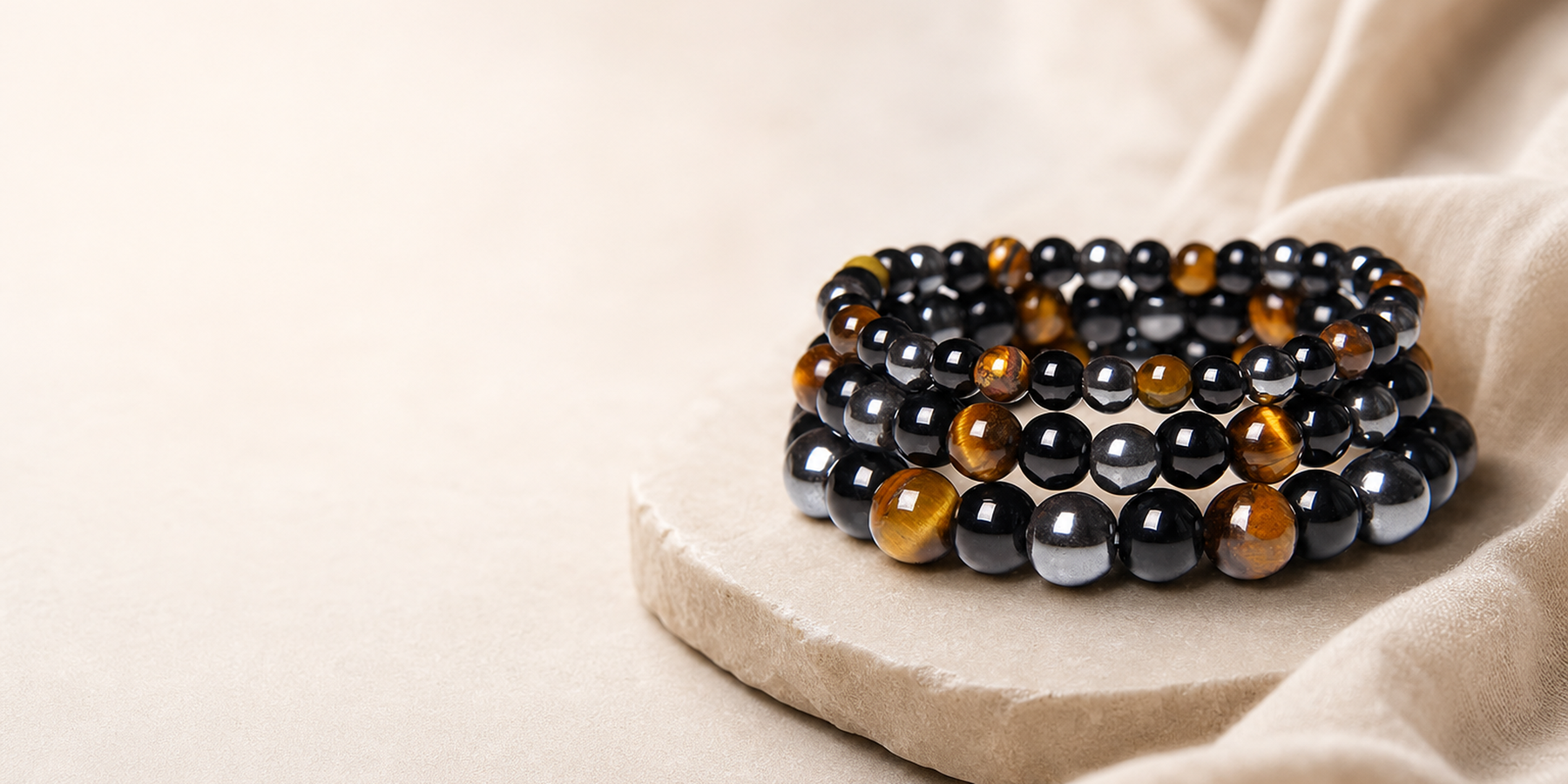 Introducing Natural Stone Beaded Stretch Bracelet For Men: