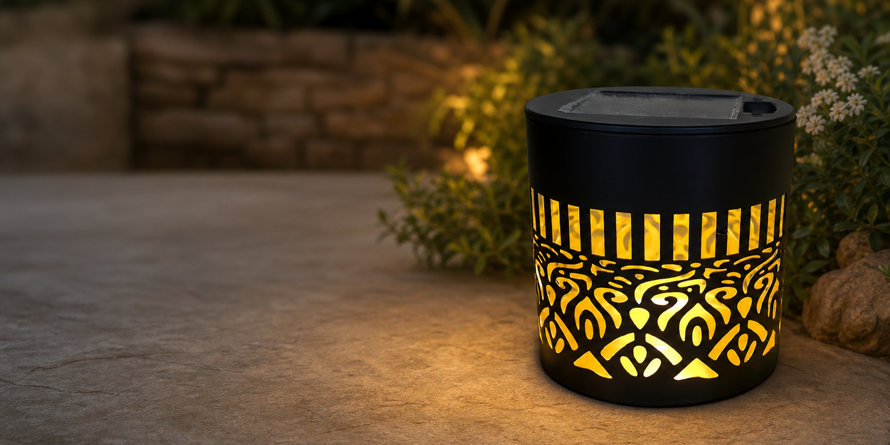 Introducing Solar Garden Projection Light, Floral Iron Lantern: