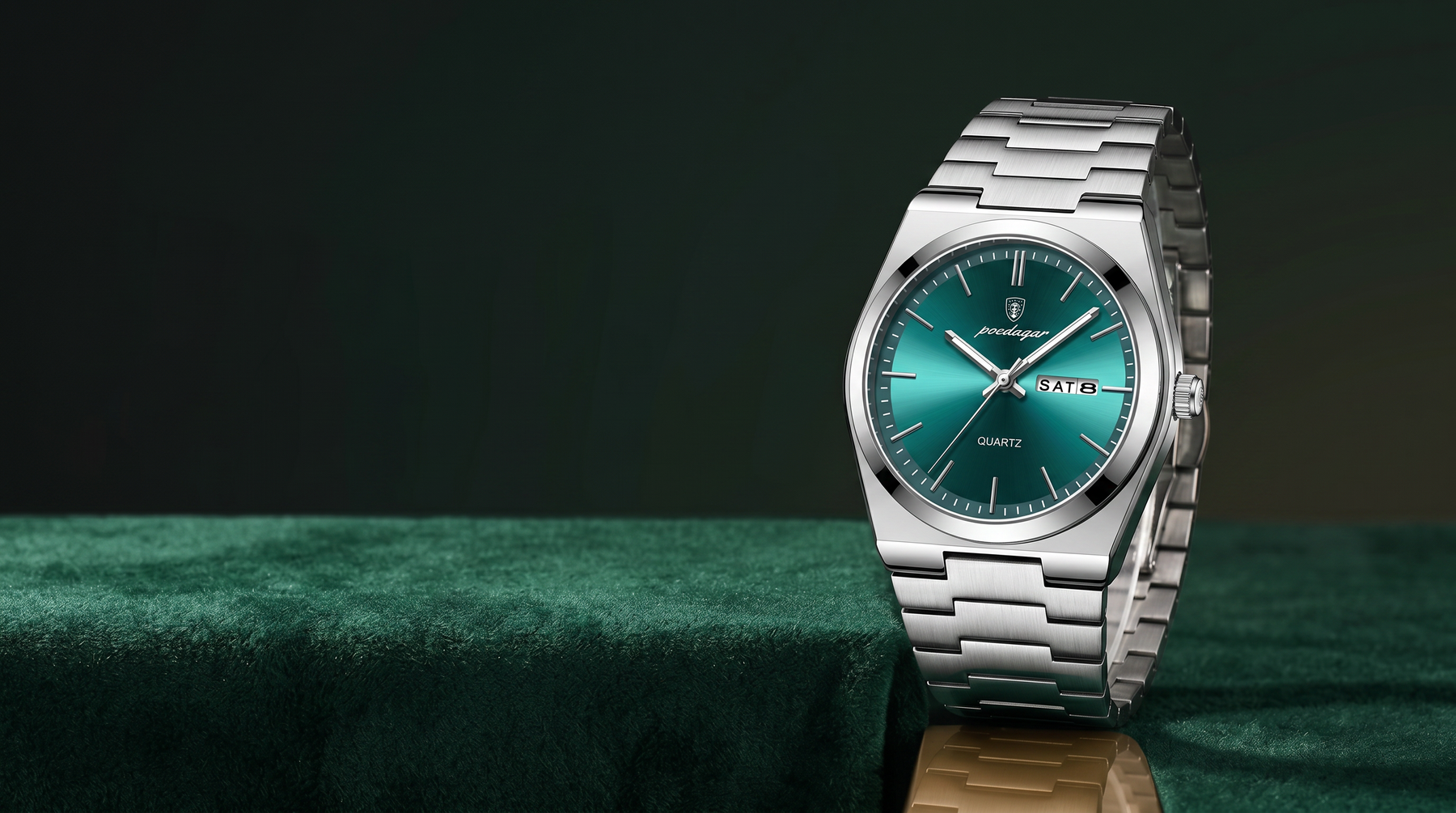 Introducing Poedagar Round Quartz Watch for Men, Day Date: