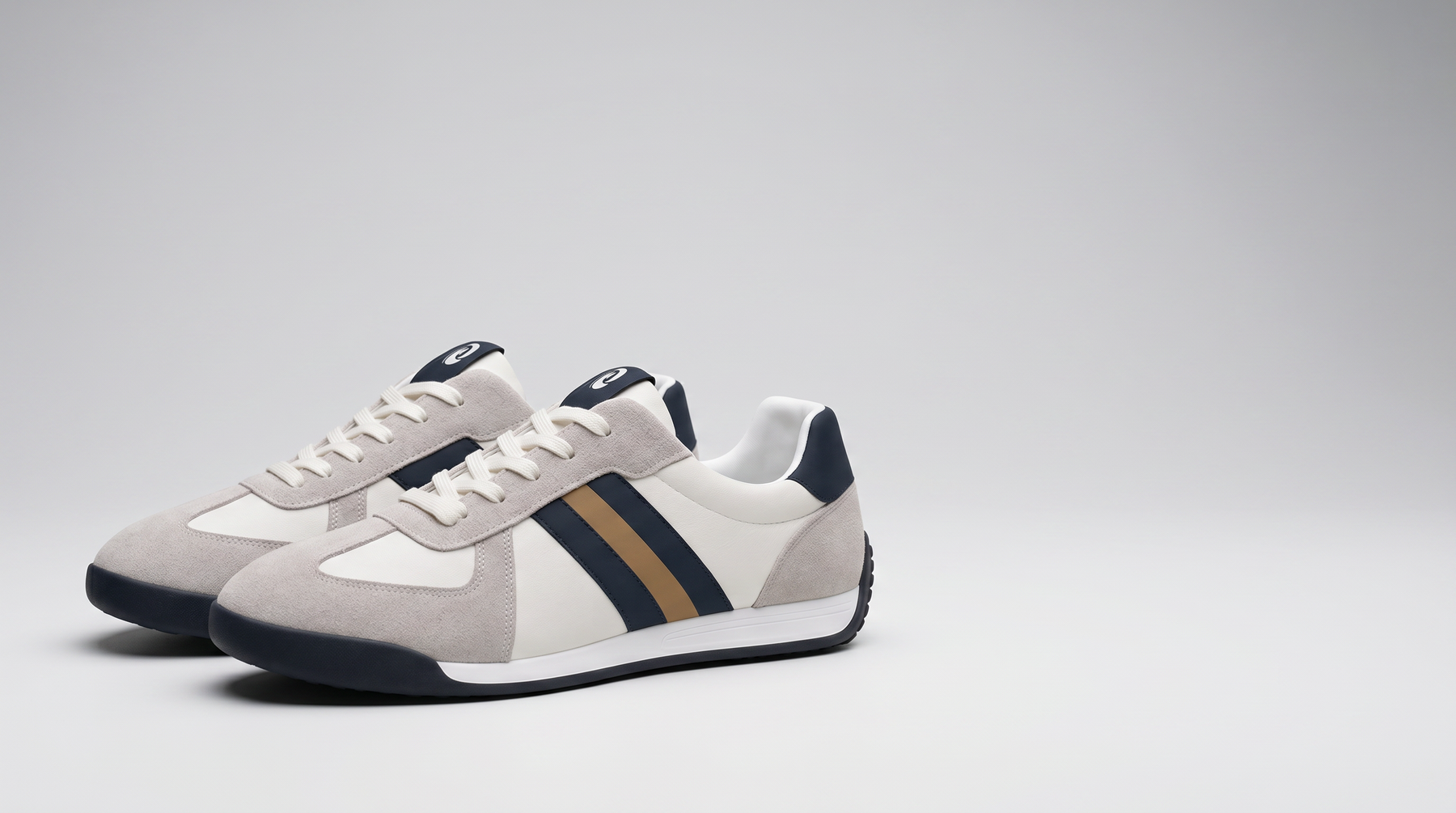 Introducing Retro Suede Low-Top Sneakers, White or Khaki: