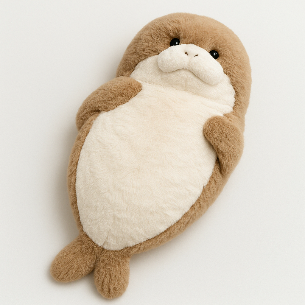 Child holding the soft seal plush toy during quiet play
