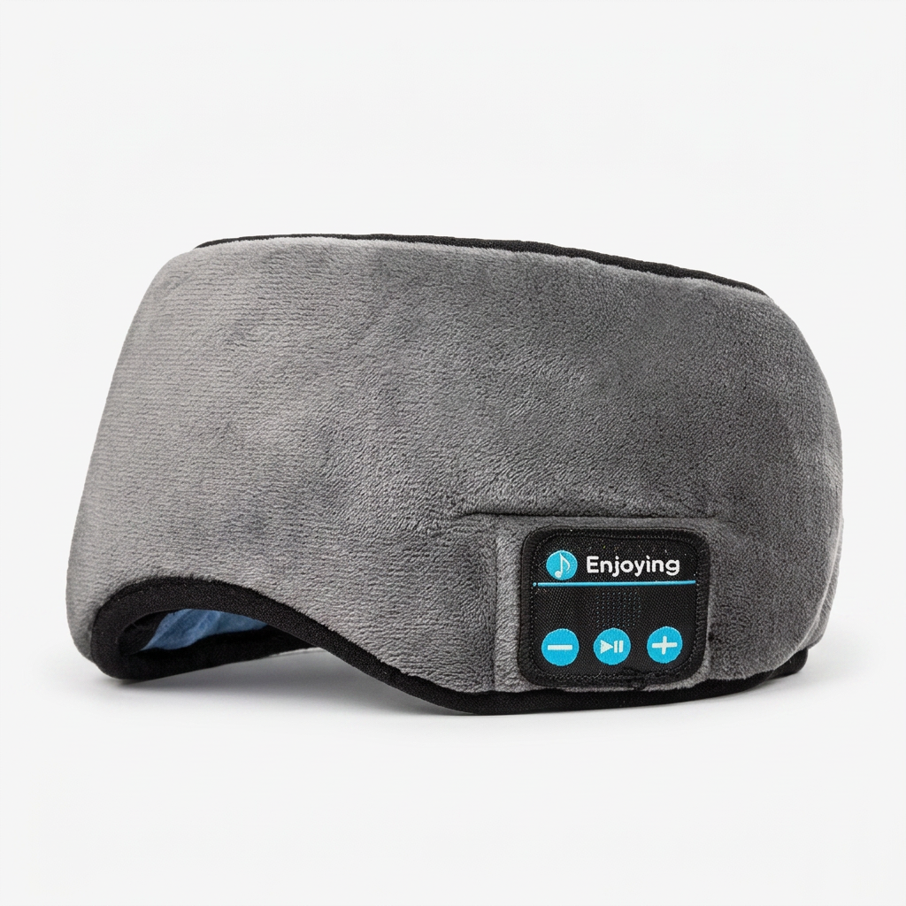 Bluetooth Sleep Mask Headphones, Soft Plush Blackout Eye Mask 1