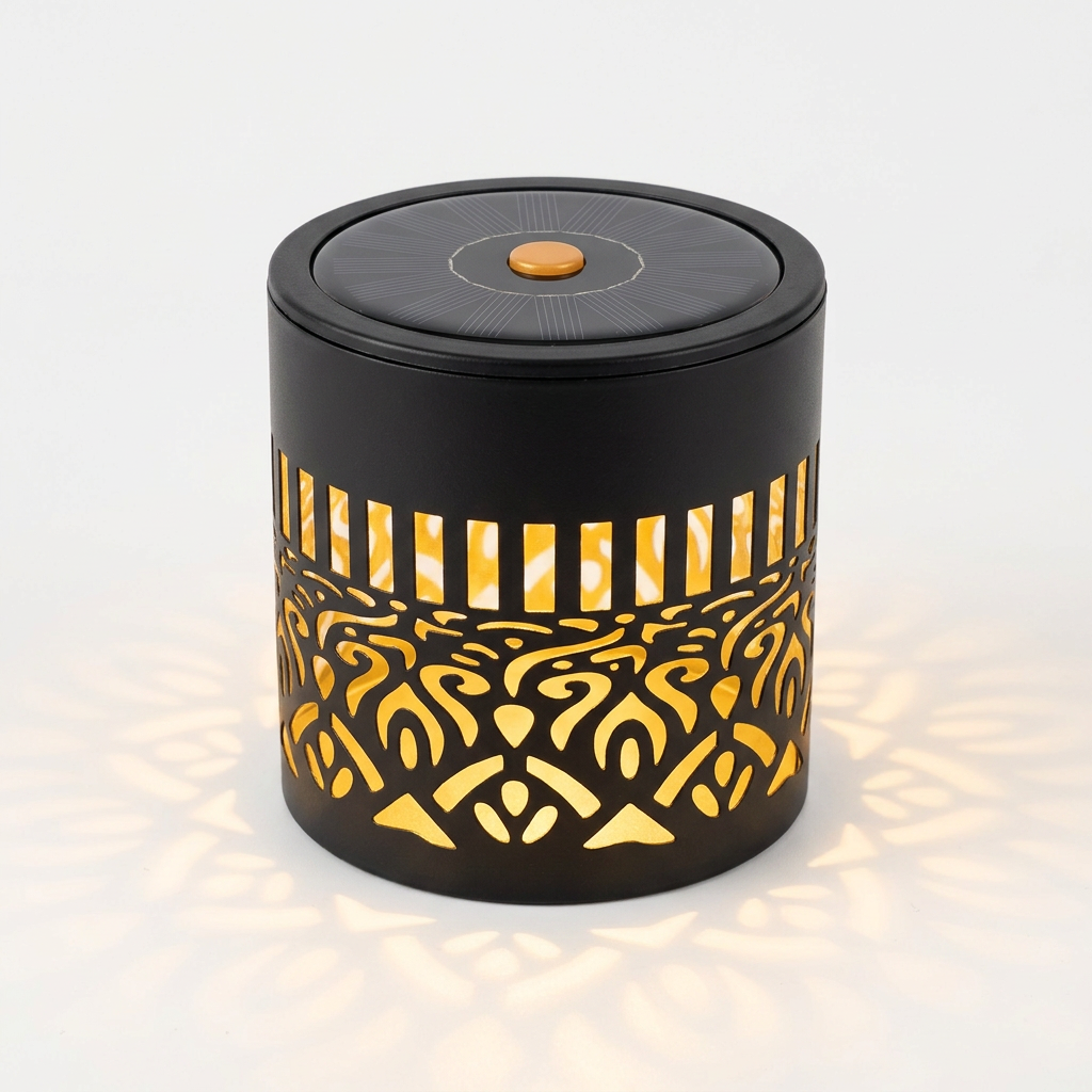Solar Garden Projection Light, Floral Iron Lantern, IP65 Waterproof 1